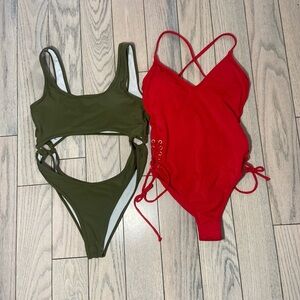 2 one piece swimsuits, Both Small